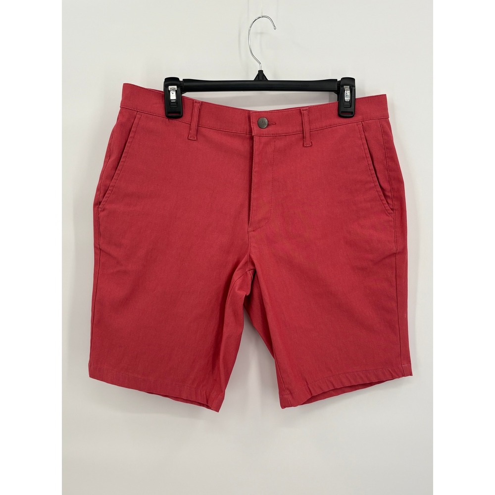 Mizzen+Main Mens Red Pink Performance Shorts Size 32 Stretch Golf Casual